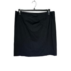 Hugo Boss black Wool Hip Bow Pleated mini skirt Size 8